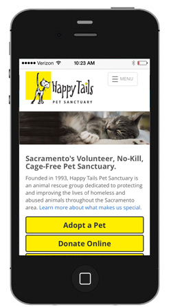 Happy Tails mobile site